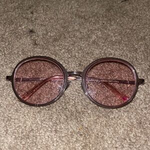 Betsey Johnson Pink Round Sunglasses